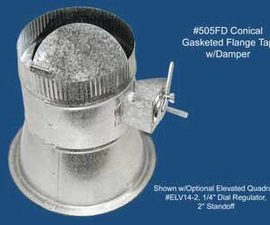 #505Fd Smacna Conical Flanged Tap W/Damper